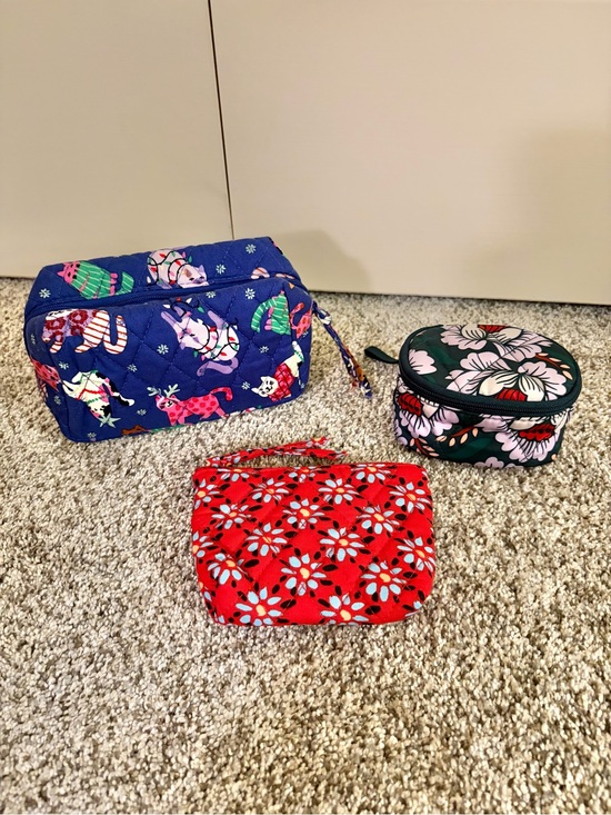 Vera Bradley Handbags - Vera Bradley Trio of Quilted/Featherweight Cosmetic Pouches